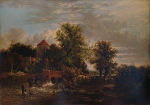 Schleusentor am Fluss Western von Alfred Stannard
