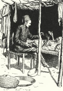 General Charles George Gordon kümmert sich um eine sterbende alte sudanesische Frau von Alfred Wallis Mills