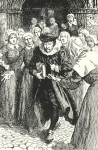 Der schottische Priester William Annand wird von den Frauen Edinburghs verurteilt, weil er aus dem neuen Gebetbuch in der St. Giles Kathedrale predigt, 1637