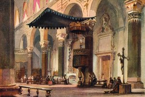 Innenansicht der Kathedrale, San Remo, um 1870 von Alfred Waterhouse