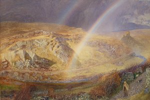 Ein November-Regenbogen, Dolwyddelan-Tal, 11. November 1866, 13 Uhr von Alfred William Hunt