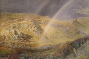 Ein November-Regenbogen, Dolwyddelan-Tal, 11. November 1866, 13 Uhr, 1866 von Alfred William Hunt
