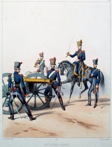 Napoleonische Armee: Leichte Artillerie. Gravur von Alfred De Marbot (19. Jahrhundert) 1812. Malmaison, Musee Du Chateau. von Alfred de (after) Marbot
