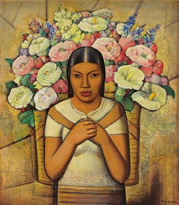 Blumenverkäuferin, ca. 1934 von Alfredo Ramos Martinez