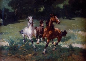 Rennende Pferde von Alfredo Tominz