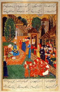 Ein Janitscharenoffizier rekrutiert Devsirme für Sultan Suleyman I., aus dem 