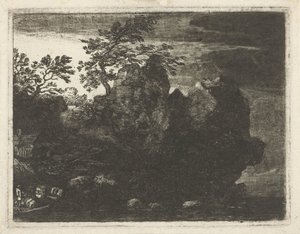 Große Felsformation am Fluss
