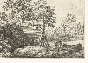 Landschaft mit Fischerhütte