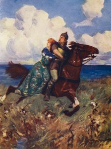 Die Schlacht der Vögel (Farblithografie) von Allan Stewart