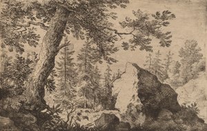 Fels im Wald, wahrscheinlich ca. 1645-1656