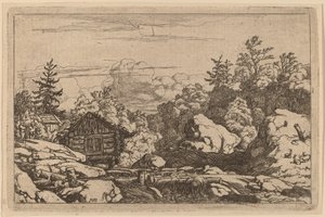 Häuser am Ufer von Allart van Everdingen