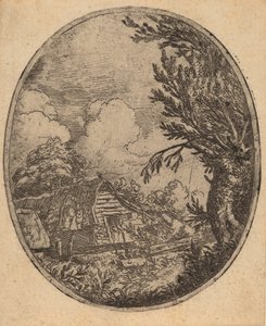 Hamlet zwischen den Bäumen, wahrscheinlich um 1645-1656