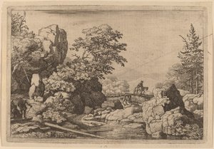 Reiter auf einer Brücke