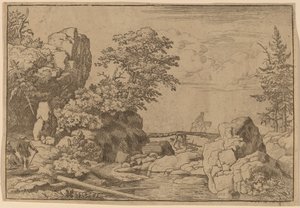 Reiter auf einer Brücke von Allart van Everdingen