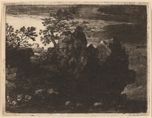 Großer Felsen am Fluss von Allart van Everdingen