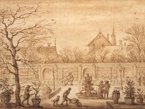Ansicht eines niederländischen Gartens, ca. 1650-60 von Allart van Everdingen