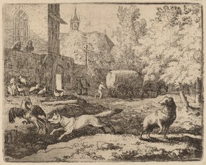Reineke versucht, einen Hahn zu stehlen, wahrscheinlich um 1645-1656