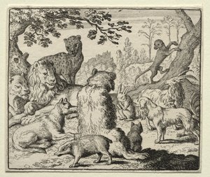 Reineke Fuchs: Der Löwe befiehlt die Suche nach Reineke von Allart van Everdingen