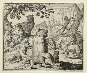 Reineke Fuchs: Der Löwe befiehlt die Suche nach Reineke von Allart van Everdingen