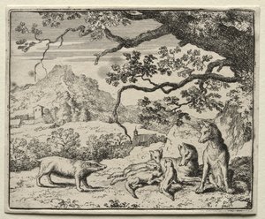 Reineke Fuchs: Der Dachs ruft Reineke vor Gericht von Allart van Everdingen