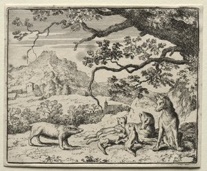 Reineke Fuchs: Der Dachs ruft Reineke vor Gericht von Allart van Everdingen