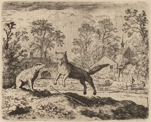 Der Dachs verhängt eine Buße über den Fuchs