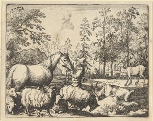 Die Geschichte vom Pferd, das Rache am Hirsch nehmen will, 1650-75 von Allart van Everdingen