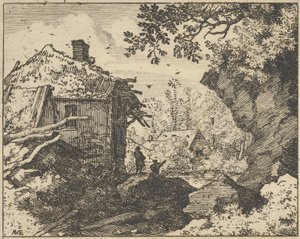 Die Strohhütte von hinten gesehen