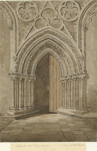 Lichfield Cathedral - Westportal (Sepiazeichnung) von Allen Edward Everitt
