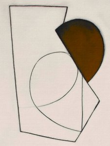 Braune geometrische Abstraktion von Alma