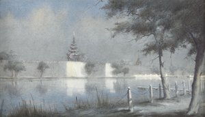 Der Wassergraben in Mandalay bei Mondschein, 1924