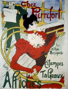 Chez Pierrefort, Werbeplakat für einen Händler von Drucken, Plakaten und Gemälden von Almery Lobel Riche