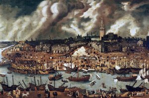 Eine Expedition, die 1498 von Sevilla nach Amerika aufbricht von Alonso Sanchez Coello