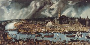 Der Hafen von Sevilla, ca. 1590