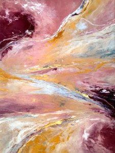 Fließendes roségoldenes Abstrakt