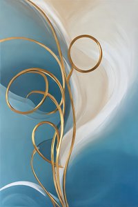 Fließende goldene Kurven
