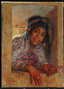 Mädchen am Fenster von Alphonse Etienne Dinet