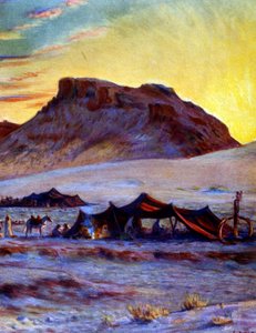Gruppe arabischer Nomaden in der Wüste. von Nasreddine Dinet (Alphonse-Étienne Dinet). 1861 – 1929. ein französischer Orientalist Maler 1918