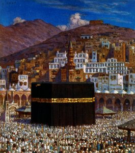 Illustration, die muslimische Pilger an der Kaaba in Mekka darstellt. von Nasreddine Dinet (Alphonse-Étienne Dinet). 1861 – 1929 von Alphonse Etienne Dinet