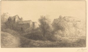 Brücke an der Mühle (Le pont du moulin) von Alphonse Legros