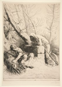 Der Tod und der Holzfäller von Alphonse Legros