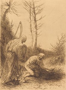 Der Tod und der Holzfäller, 2. Platte (Le mort et le bûcheron) von Alphonse Legros