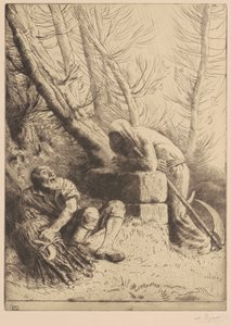 Der Tod und der Holzfäller, 4. Blatt von Alphonse Legros