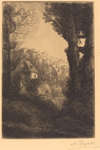 Bauernhof an einem Hang im Sonnenlicht La ferme du coteau, Effet de soleil sur le coteau von Alphonse Legros