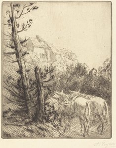 Bauernhof am Hang von Alphonse Legros
