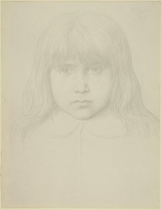 Kopf eines Jungen mit langem Haar von Alphonse Legros