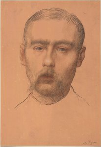 Kopf eines Mannes (Möglicherweise Porträt von Professor E.D. Adams) von Alphonse Legros