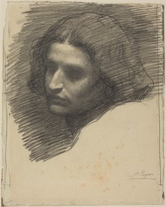 Kopf eines Mannes nach links gewandt von Alphonse Legros
