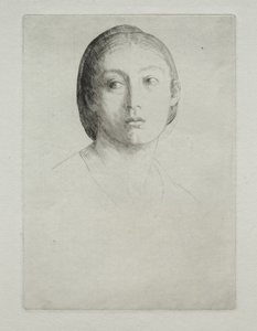 Kopf eines jungen Mädchens von Alphonse Legros
