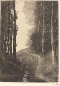 Landschaft mit Birken von Alphonse Legros
